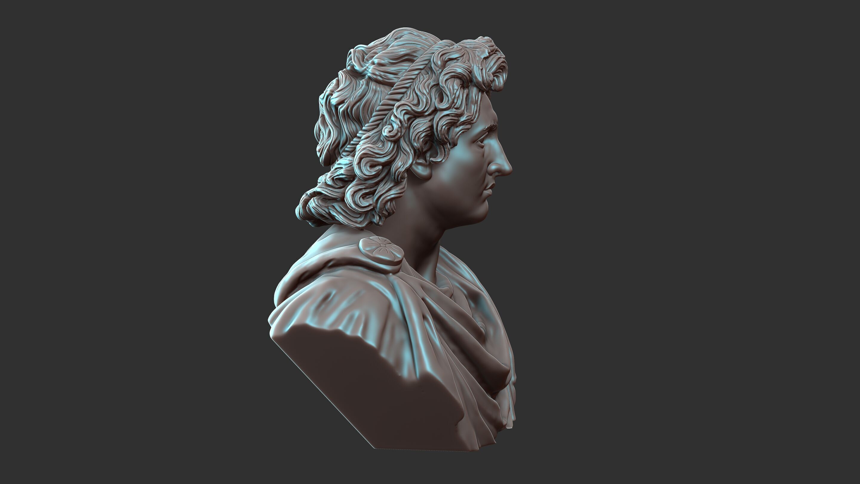 Alexander The Great Bust Sculpture 3D print model_17