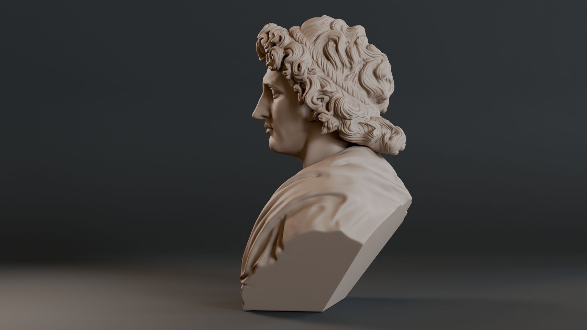 Alexander The Great Bust Sculpture 3D print model_10