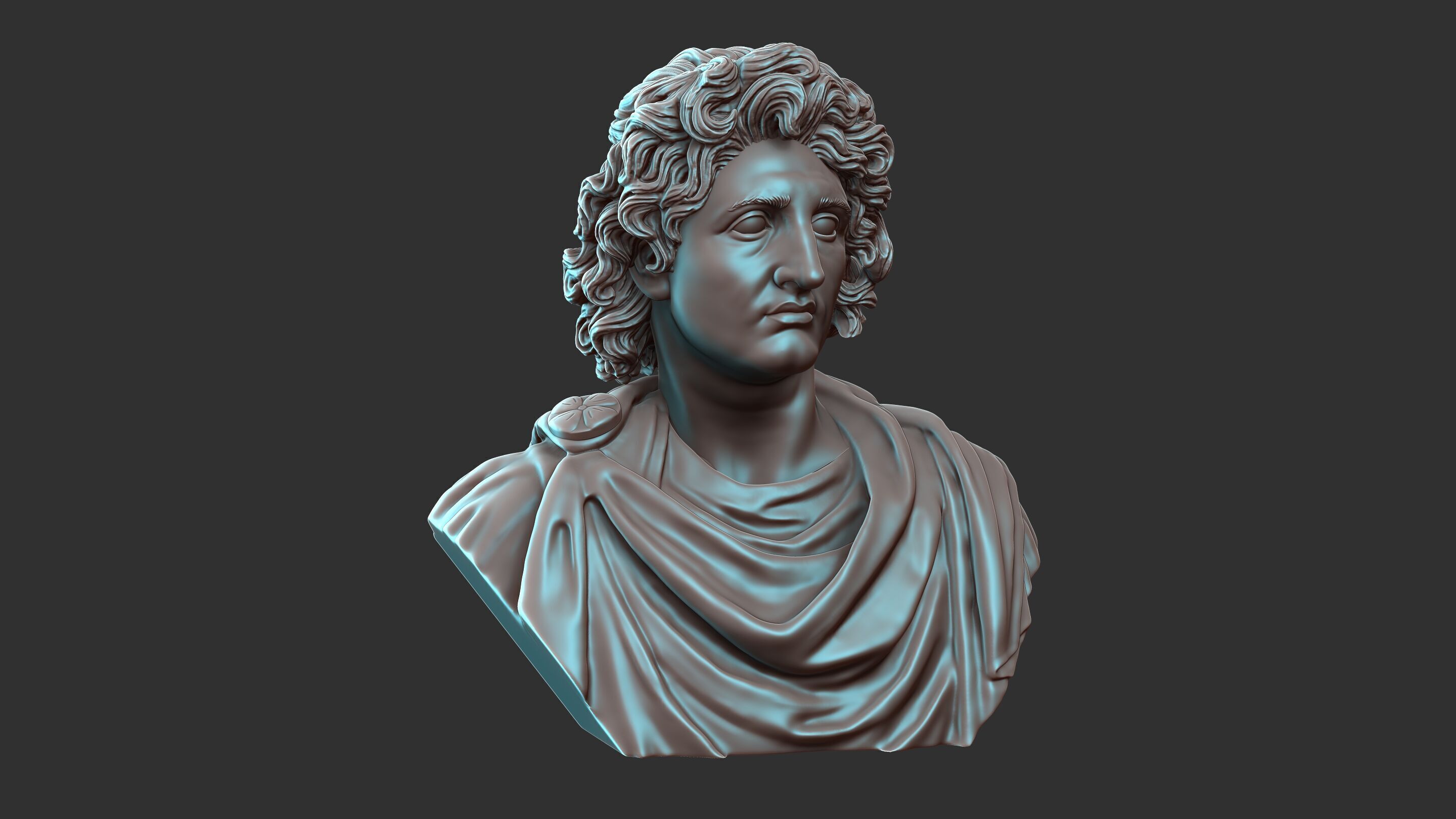 Alexander The Great Bust Sculpture 3D print model_16