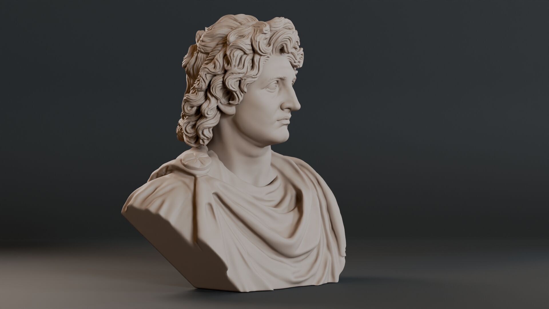 Alexander The Great Bust Sculpture 3D print model_3