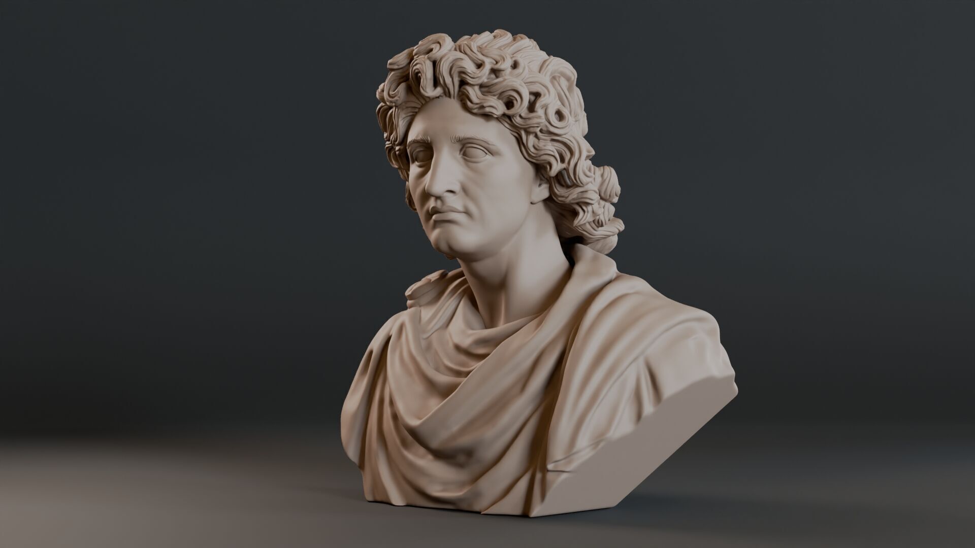 Alexander The Great Bust Sculpture 3D print model_11