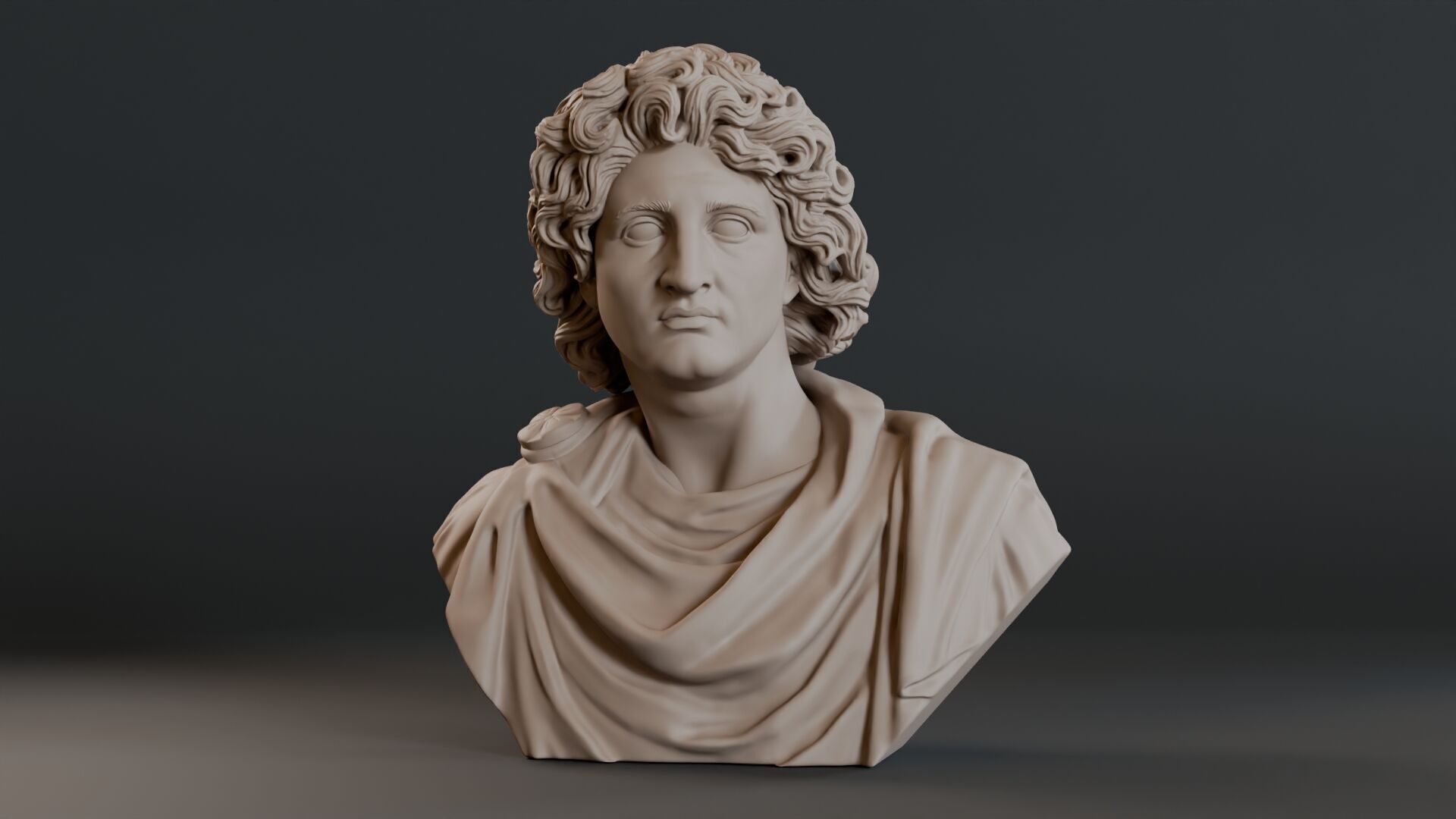 Alexander The Great Bust Sculpture 3D print model_1