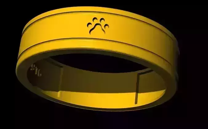 dog paw print ring 3dm file 3D print model