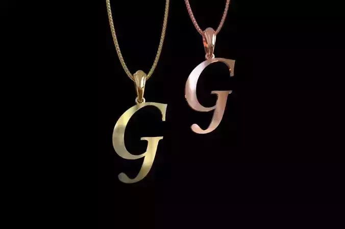 Letter G  NECKLACE 3D print model