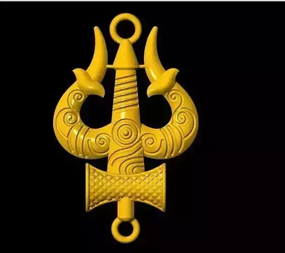 trishul pendant 3dm file