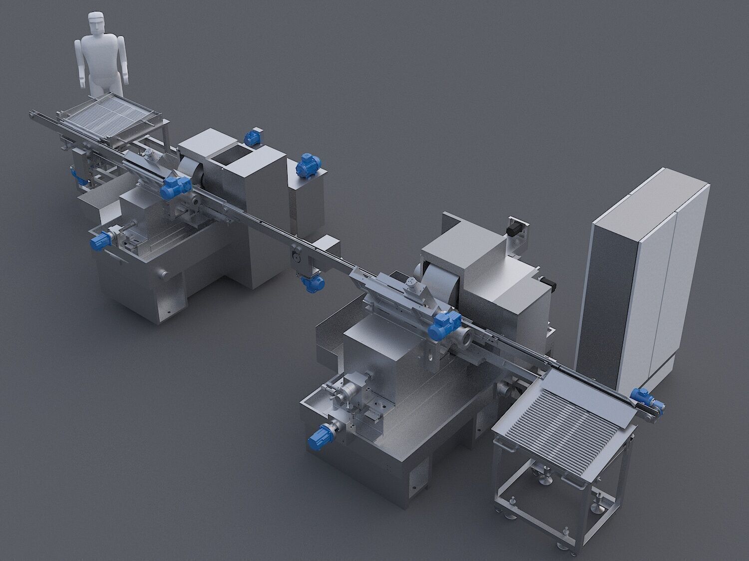 Fully automatic feeding system grinding production line 3D model_2