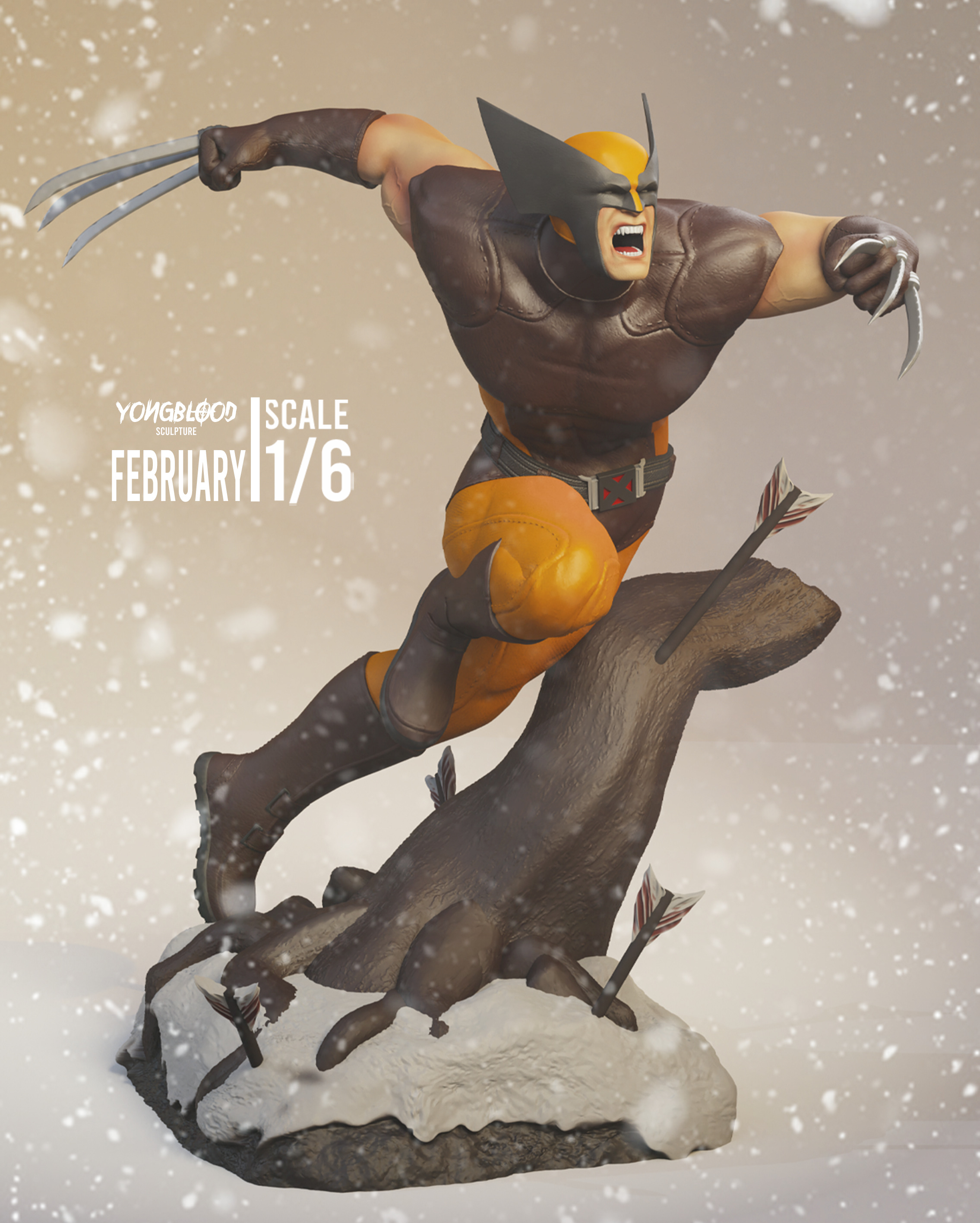 Wolverine STL - Yongblood Sculpture 3D print model_3