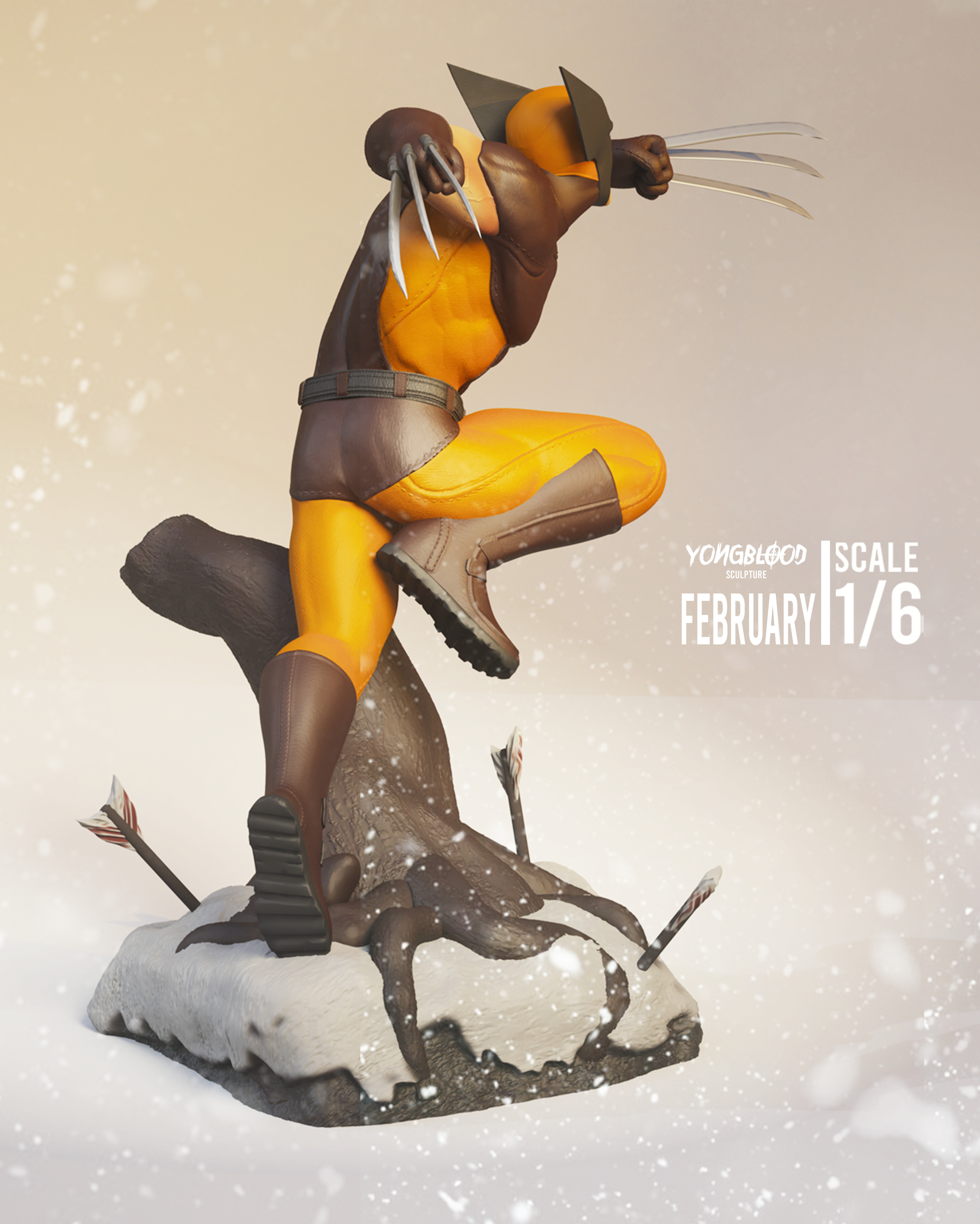 Wolverine STL - Yongblood Sculpture 3D print model_6