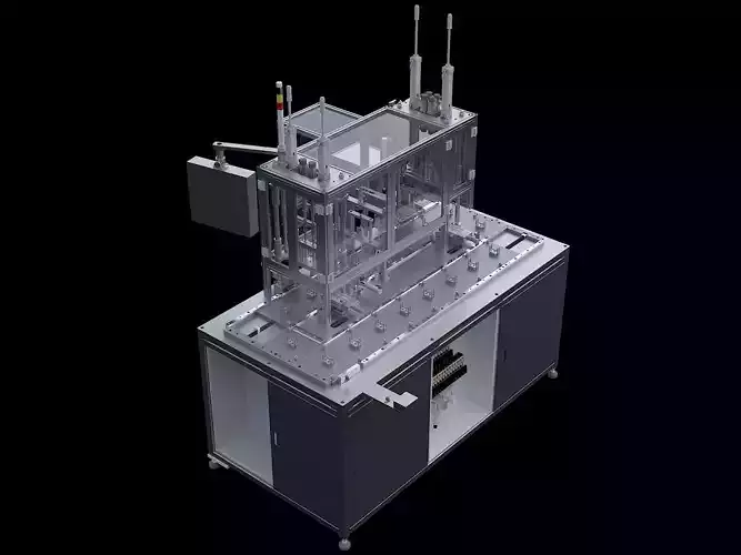 Servo motor locking screw machine cycle assembly production line 3D model