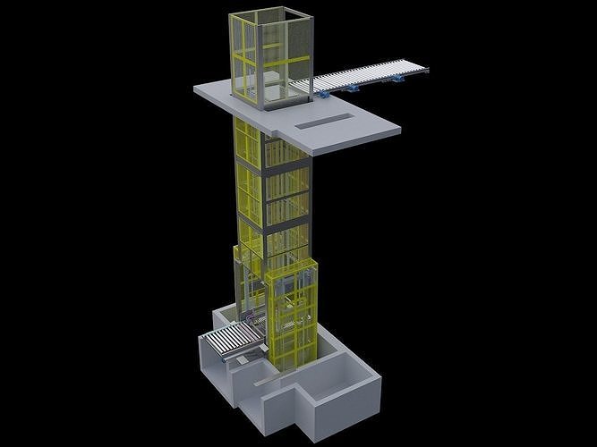 Continuous lift for warehouse shipment 3D model