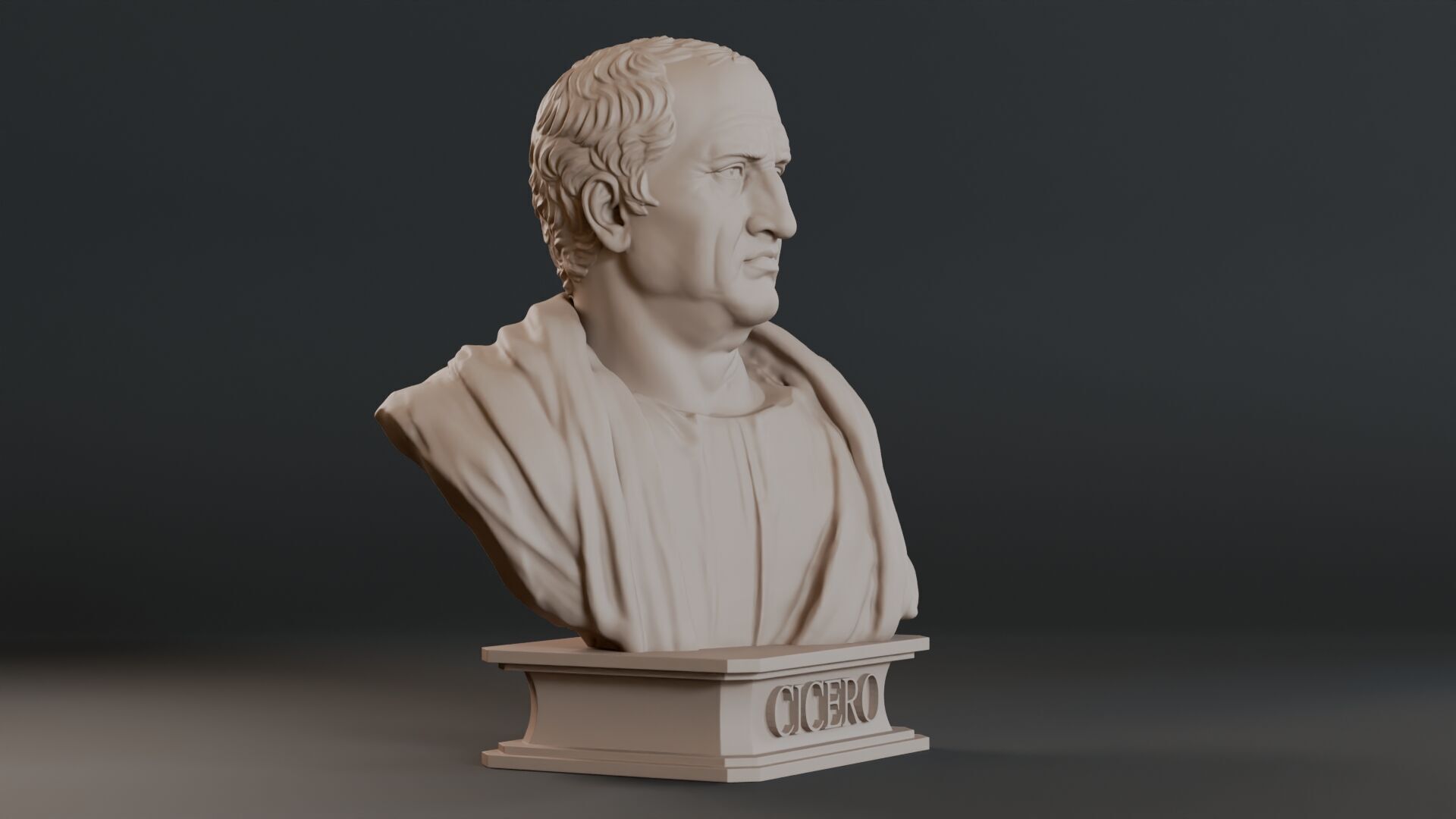 Cicero Bust Sculpture  3D print model_3