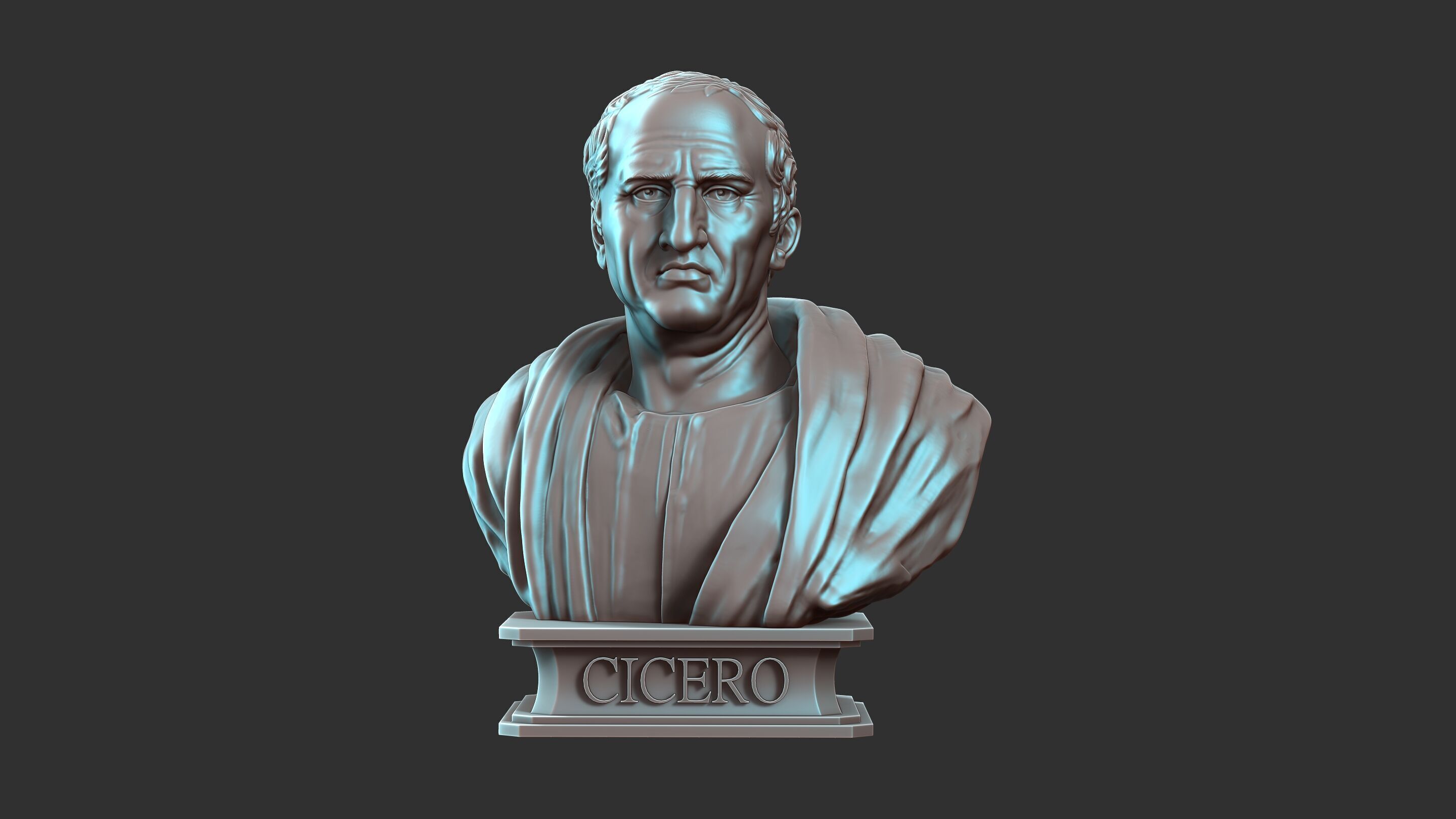 Cicero Bust Sculpture  3D print model_13