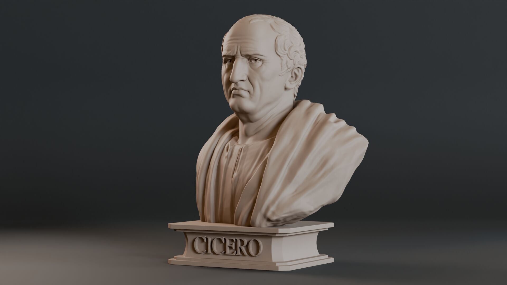 Cicero Bust Sculpture  3D print model_12