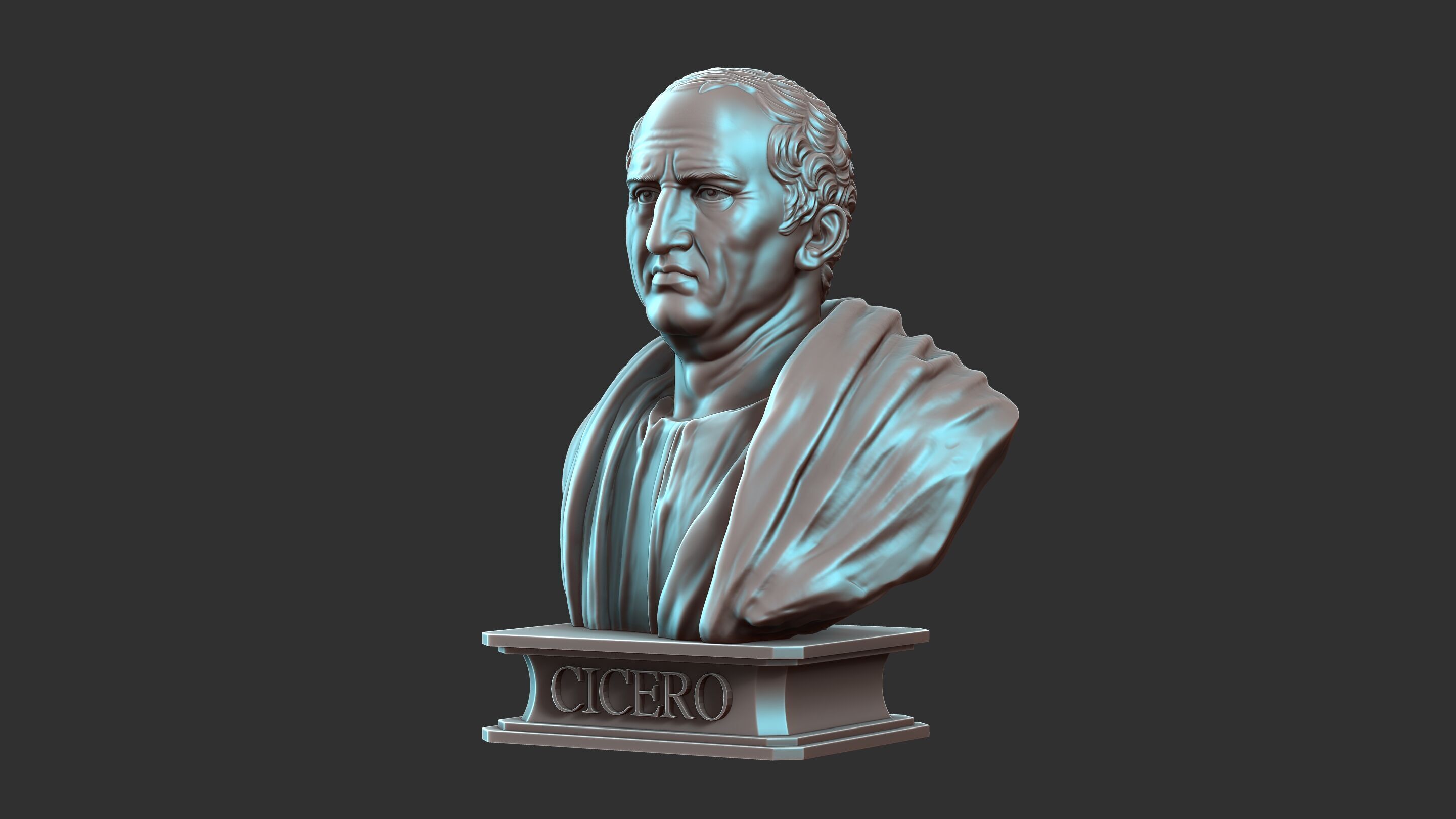 Cicero Bust Sculpture  3D print model_16