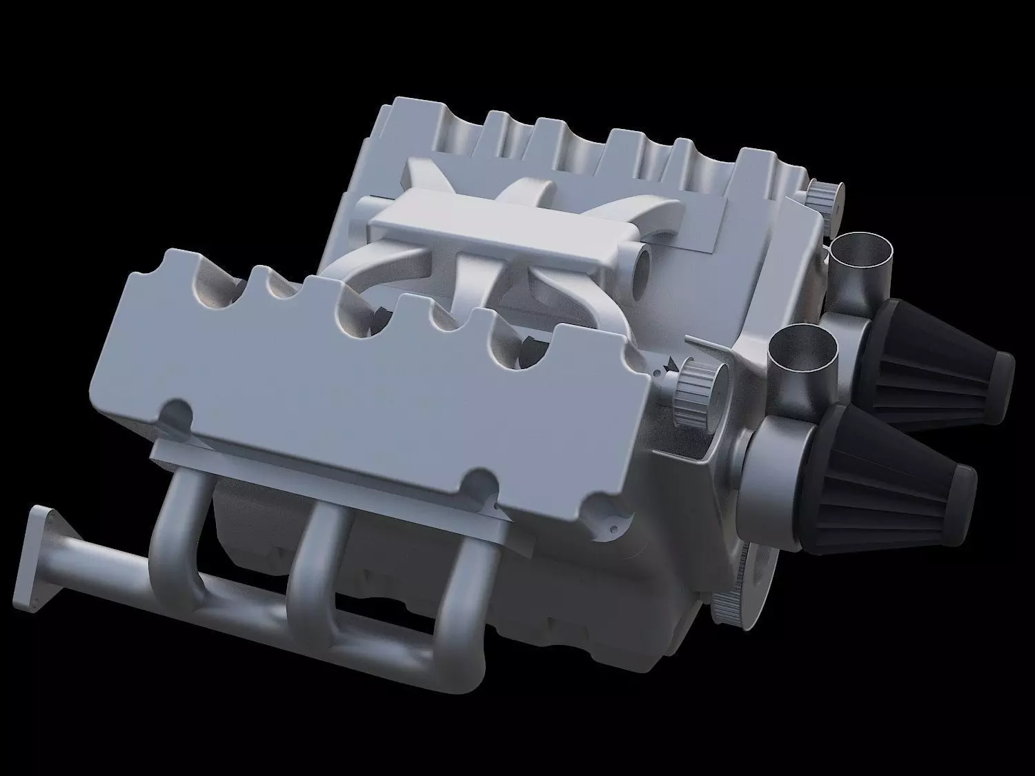 V6 engine design 3D model_0