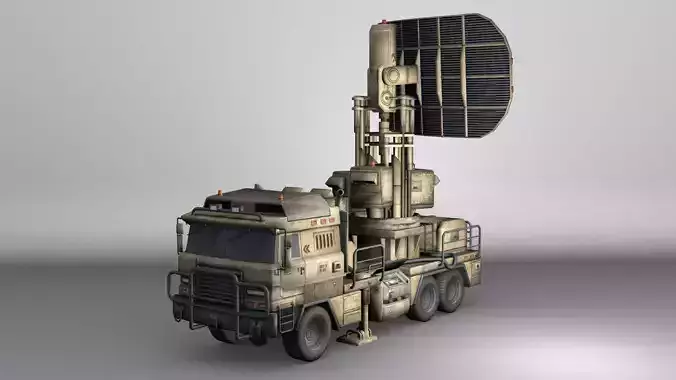 Military Radar Truck Low-poly 3D model