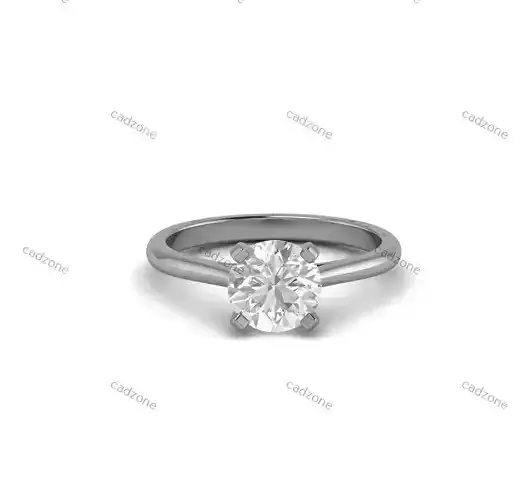 Classic Solitaire White Gold Engagement Ring-3 Model