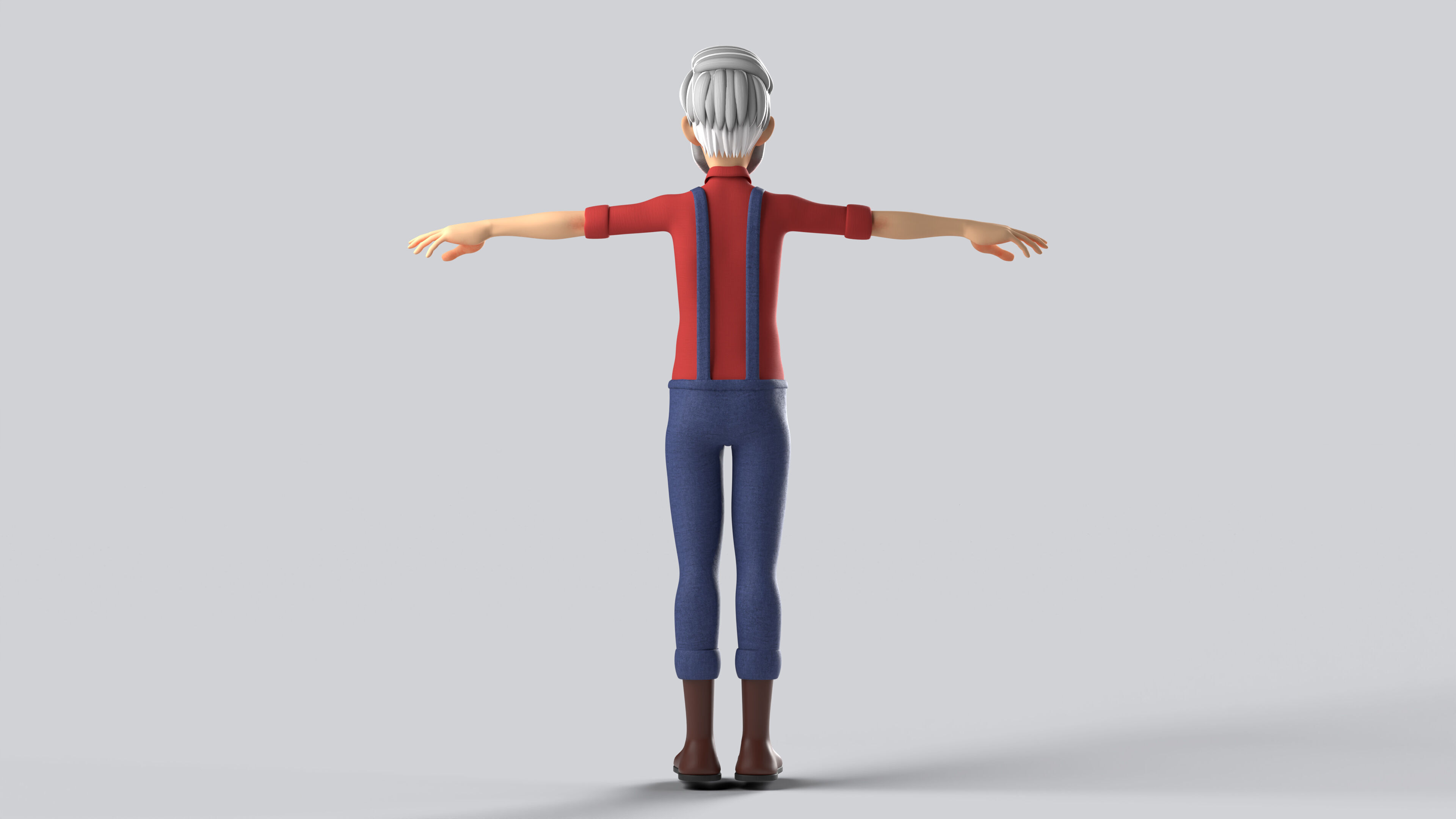 Grand Father Stylized Character Fully Rigged Animation Ready 3D model_4