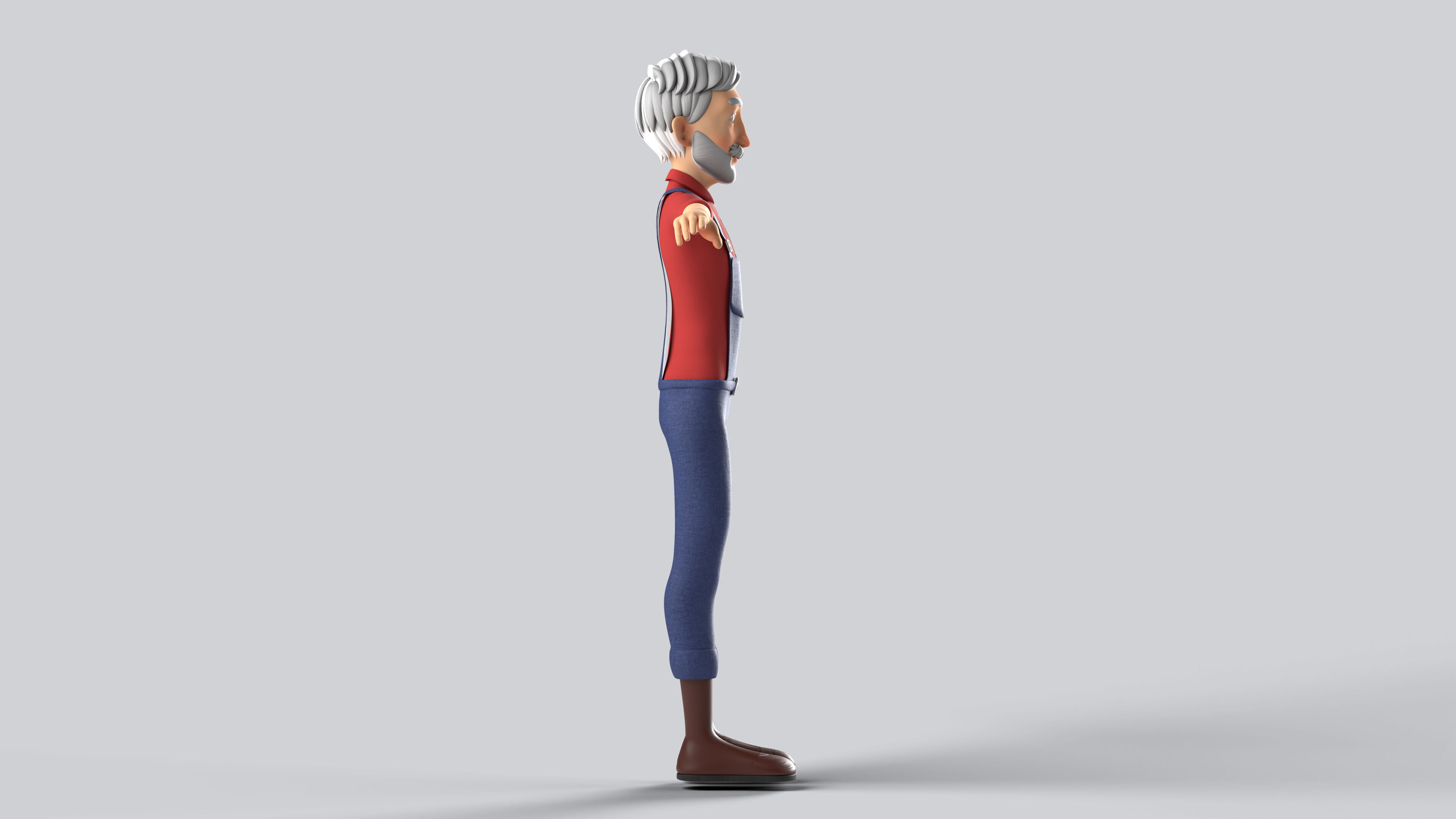 Grand Father Stylized Character Fully Rigged Animation Ready 3D model_3