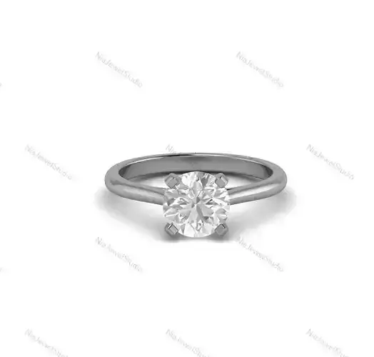 Classic Solitaire White Gold Engagement Ring-3 Model