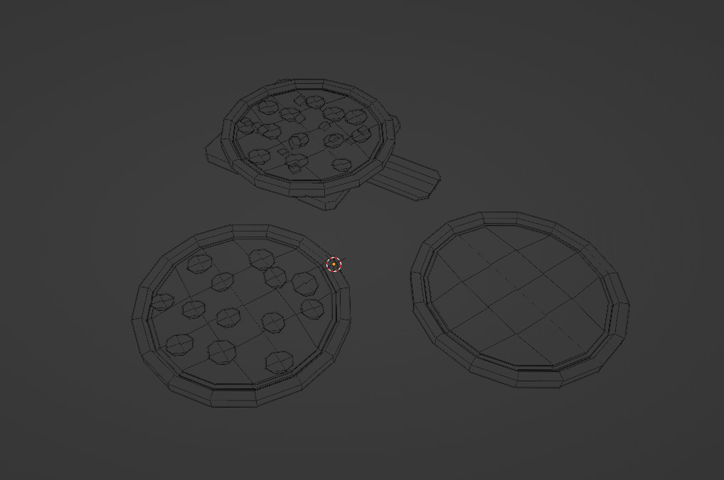 Lowpoly Pepperoni Pizza Asset Low-poly 3D model_4