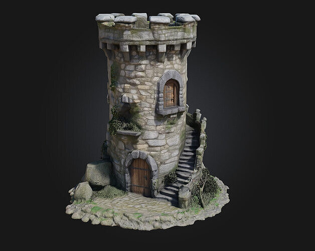Stone Watchtower Timeless Sentinel of the Highlands 3D model