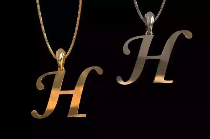Letter H NECKLACE 3D print model