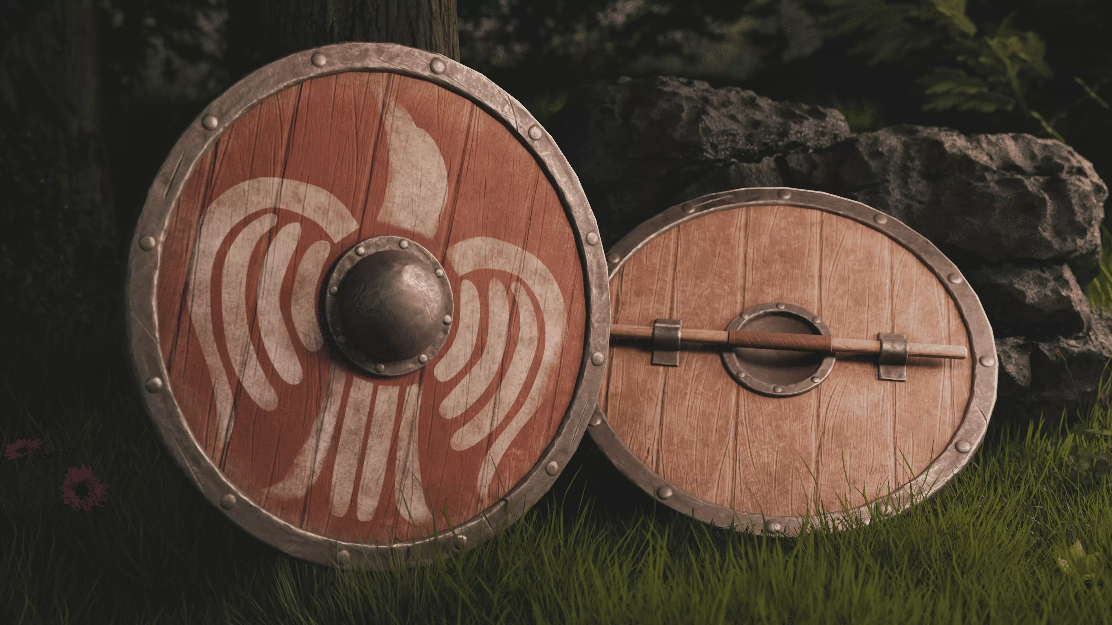 Viking Shield Free low-poly 3D model