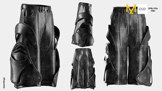 Streetwear Leather Pants Model 050 3D model