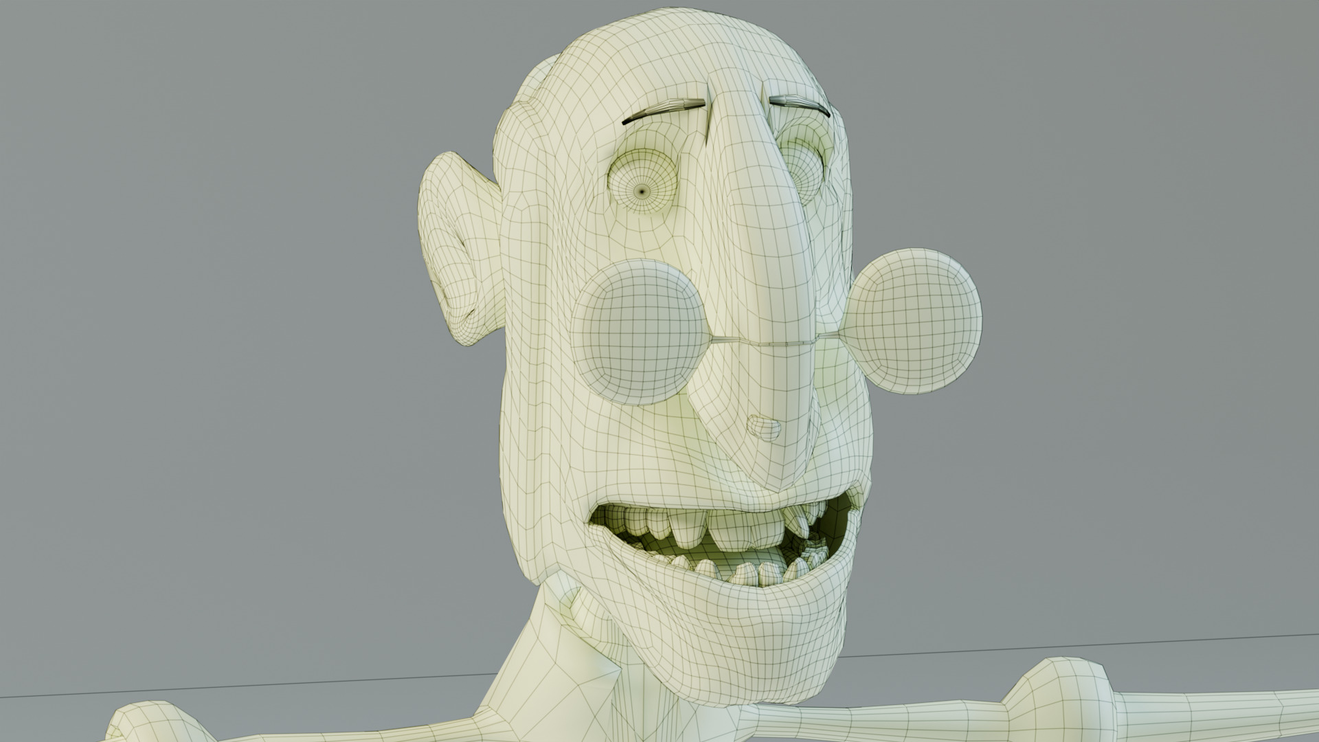 Cartoon Old Man Rigged Game-Animation-Ready Low Poly Low-poly 3D model_14