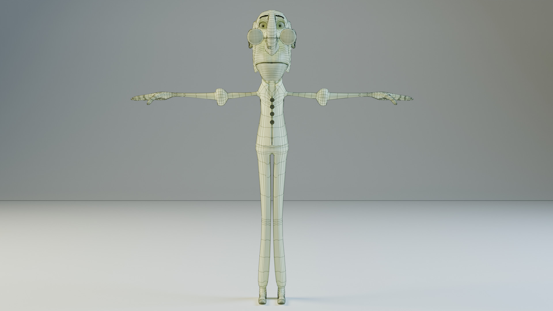 Cartoon Old Man Rigged Game-Animation-Ready Low Poly Low-poly 3D model_10