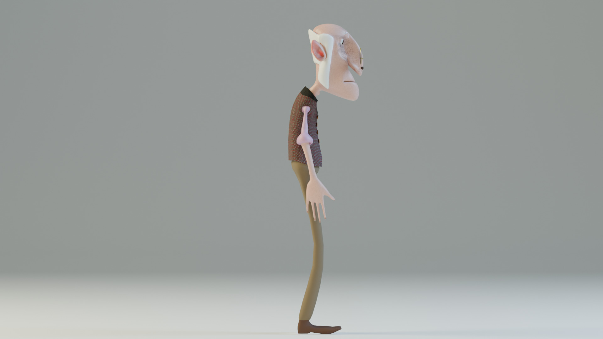 Cartoon Old Man Rigged Game-Animation-Ready Low Poly Low-poly 3D model_4