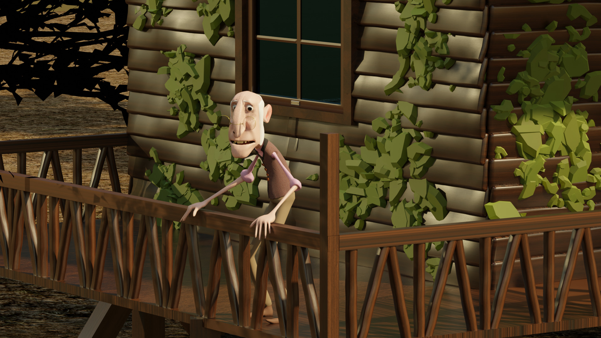 Cartoon Old Man Rigged Game-Animation-Ready Low Poly Low-poly 3D model_7