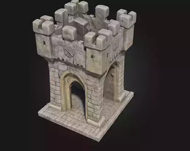 Stone Fortress Tower  Stalwart Defense in Medieval Style
