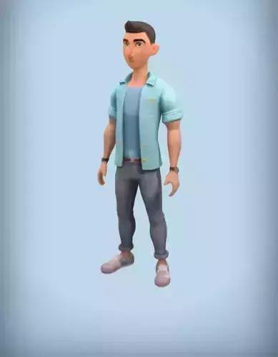 stylized young man character