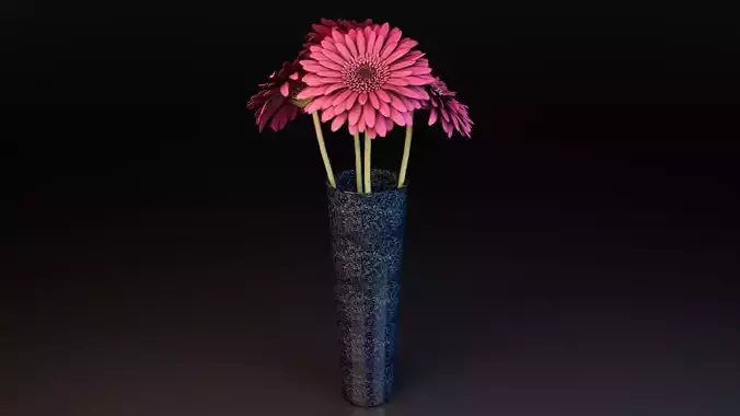 Flower Vase with Purple Gerber Flower