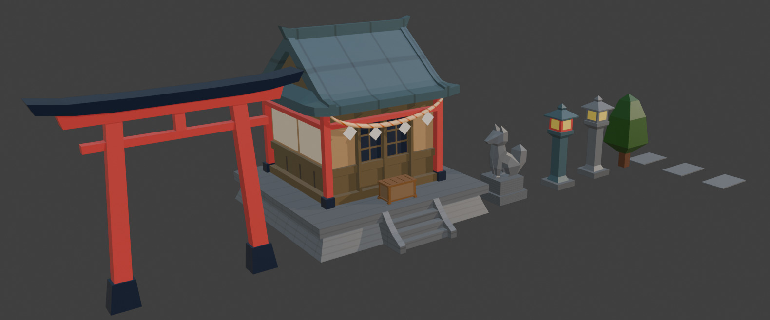 Shrine - Lowpoly Asset Low-poly 3D model_5