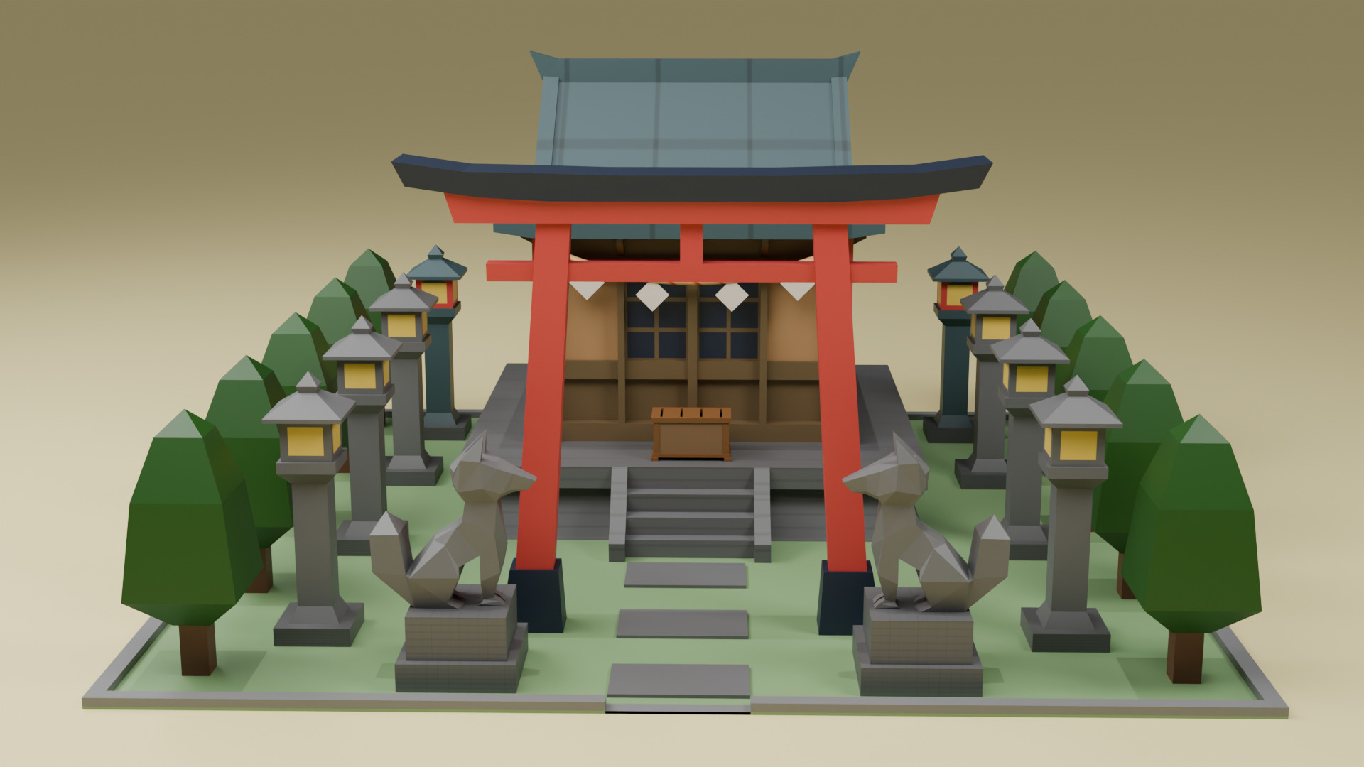 Shrine - Lowpoly Asset Low-poly 3D model_2