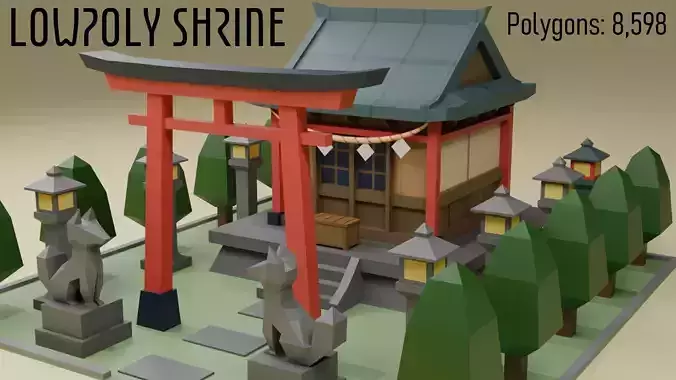 Shrine - Lowpoly Asset Low-poly 3D model Shrine - Lowpoly Asset Low-poly 3D model