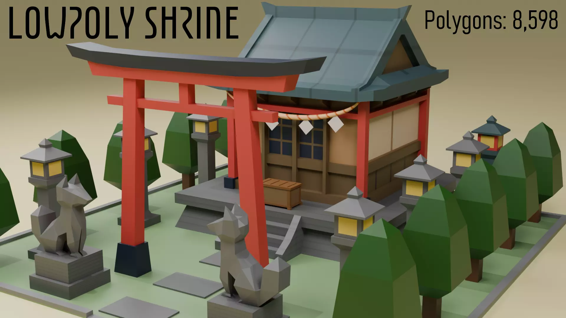 Shrine - Lowpoly Asset Low-poly 3D model_0
