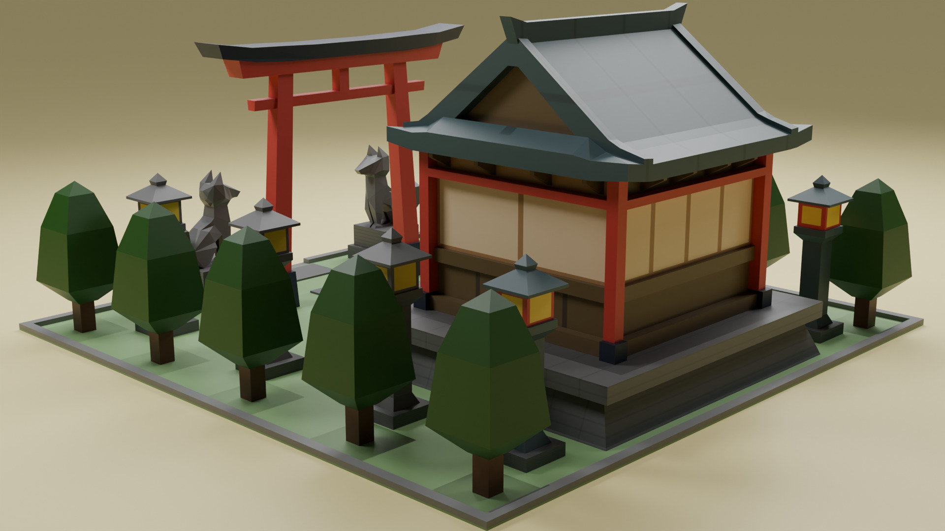 Shrine - Lowpoly Asset Low-poly 3D model_3