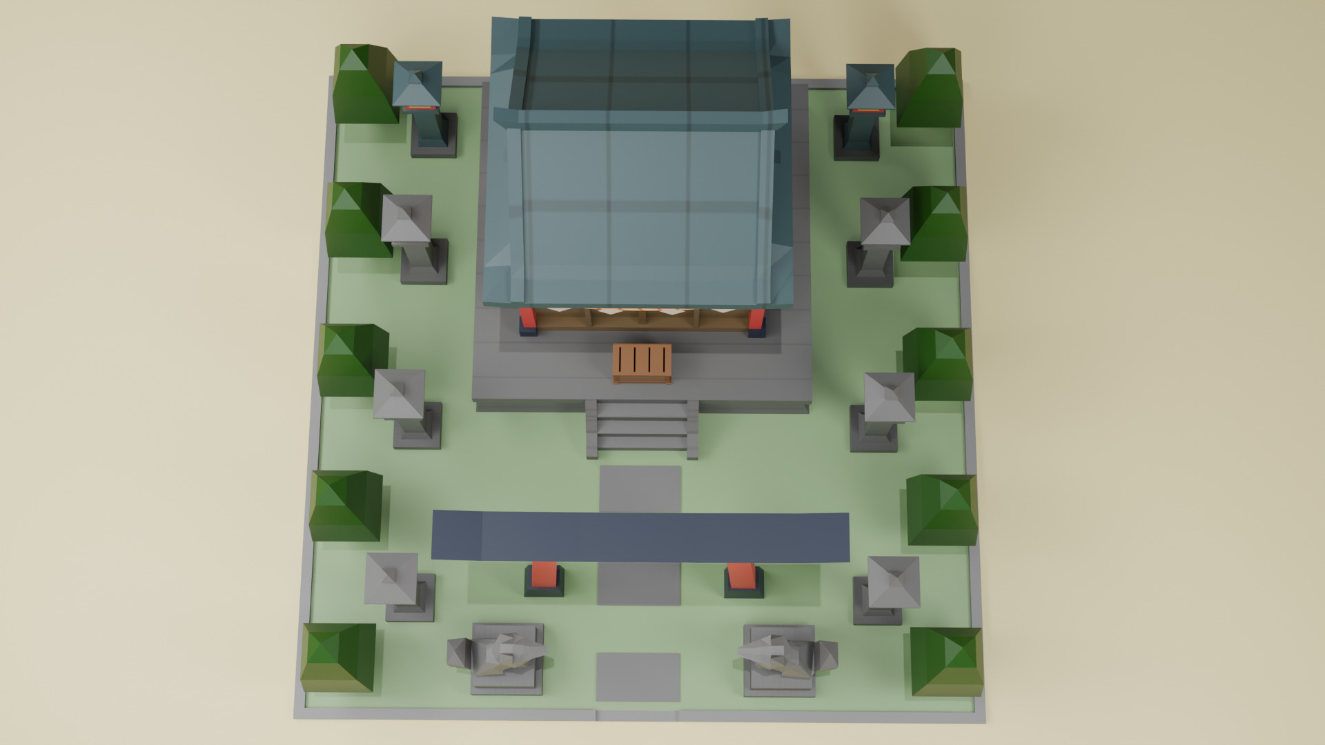 Shrine - Lowpoly Asset Low-poly 3D model_4