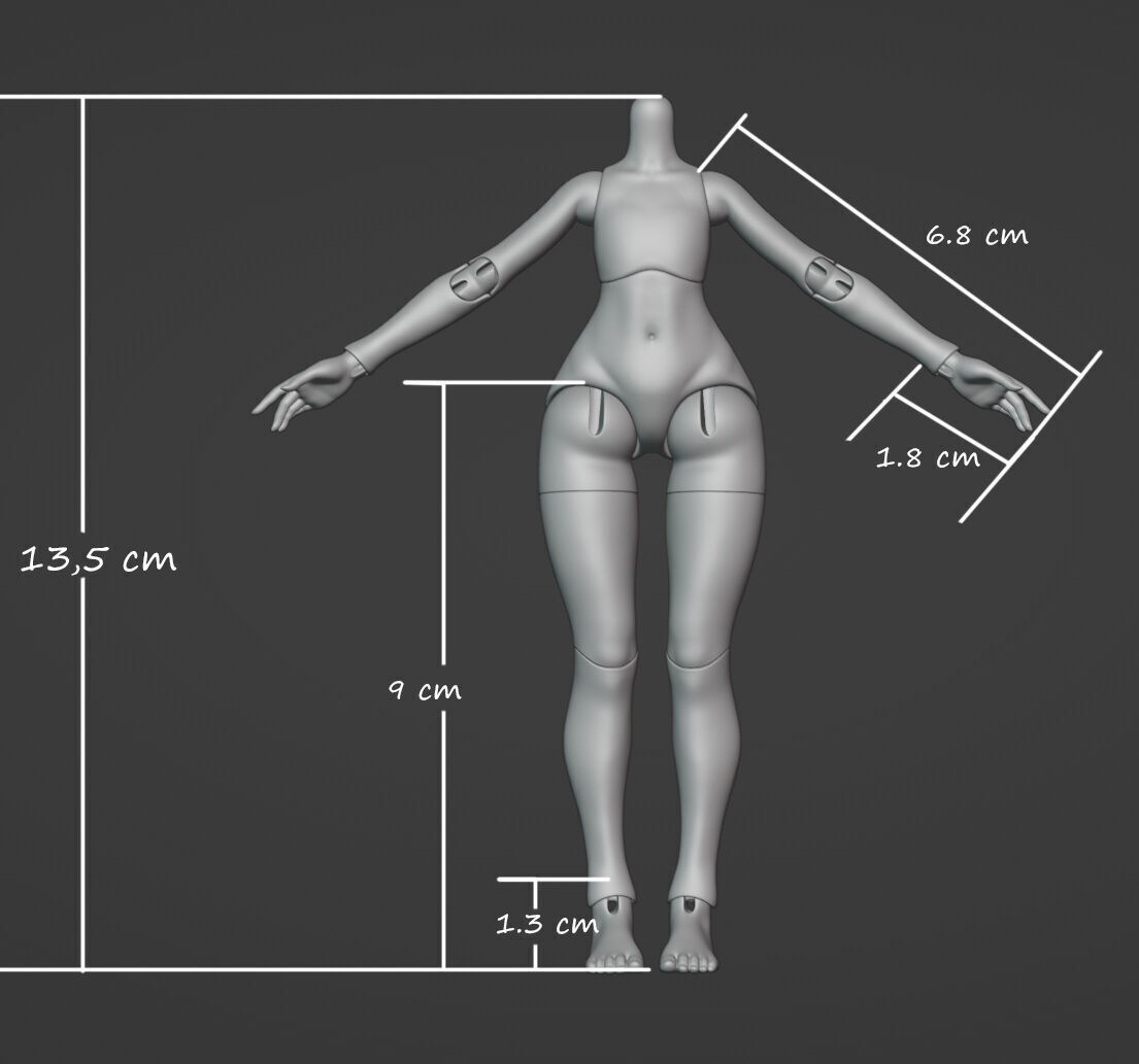 Female BJD Style Body for Nendoroid 3D print model_4