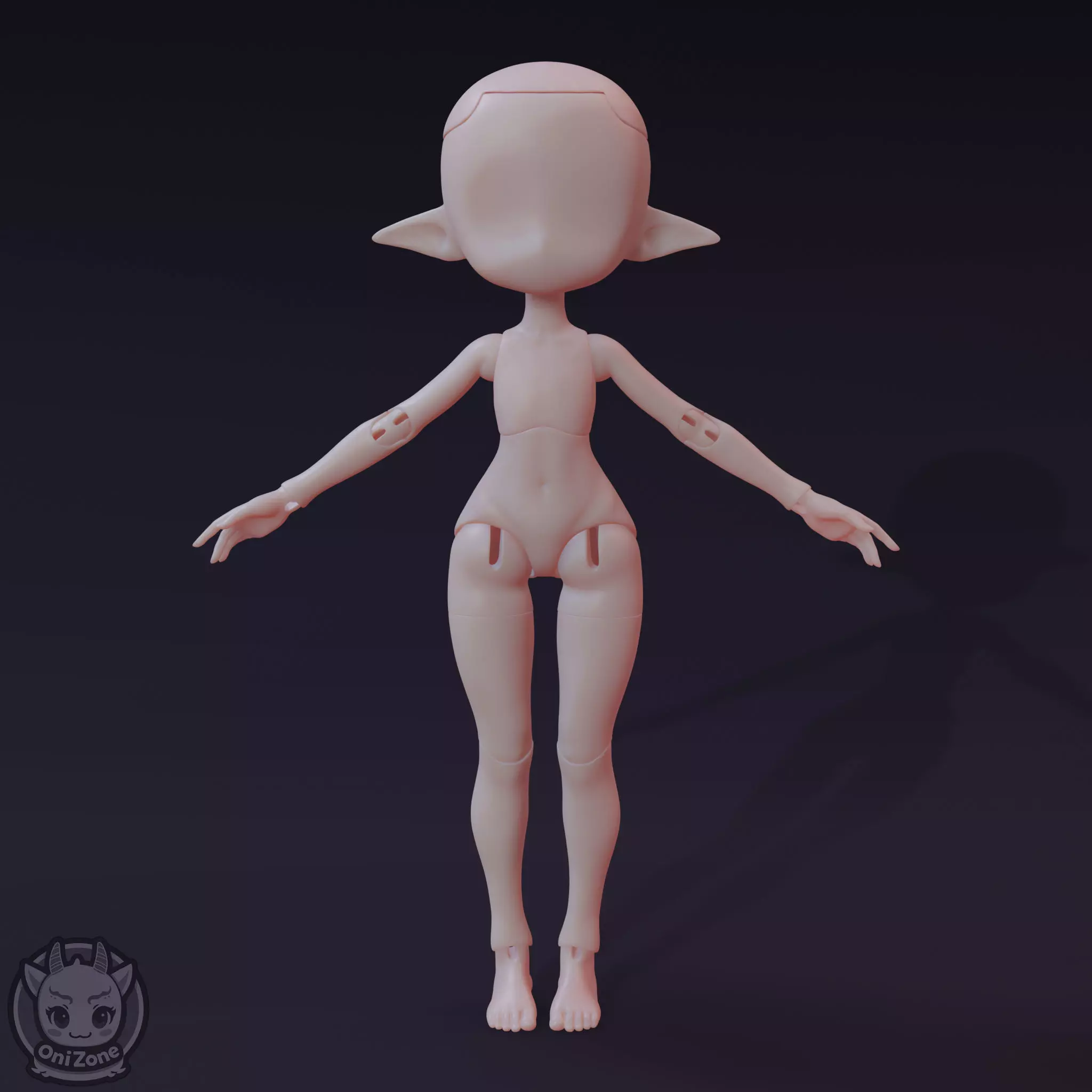 Female BJD Style Body for Nendoroid 3D print model_0