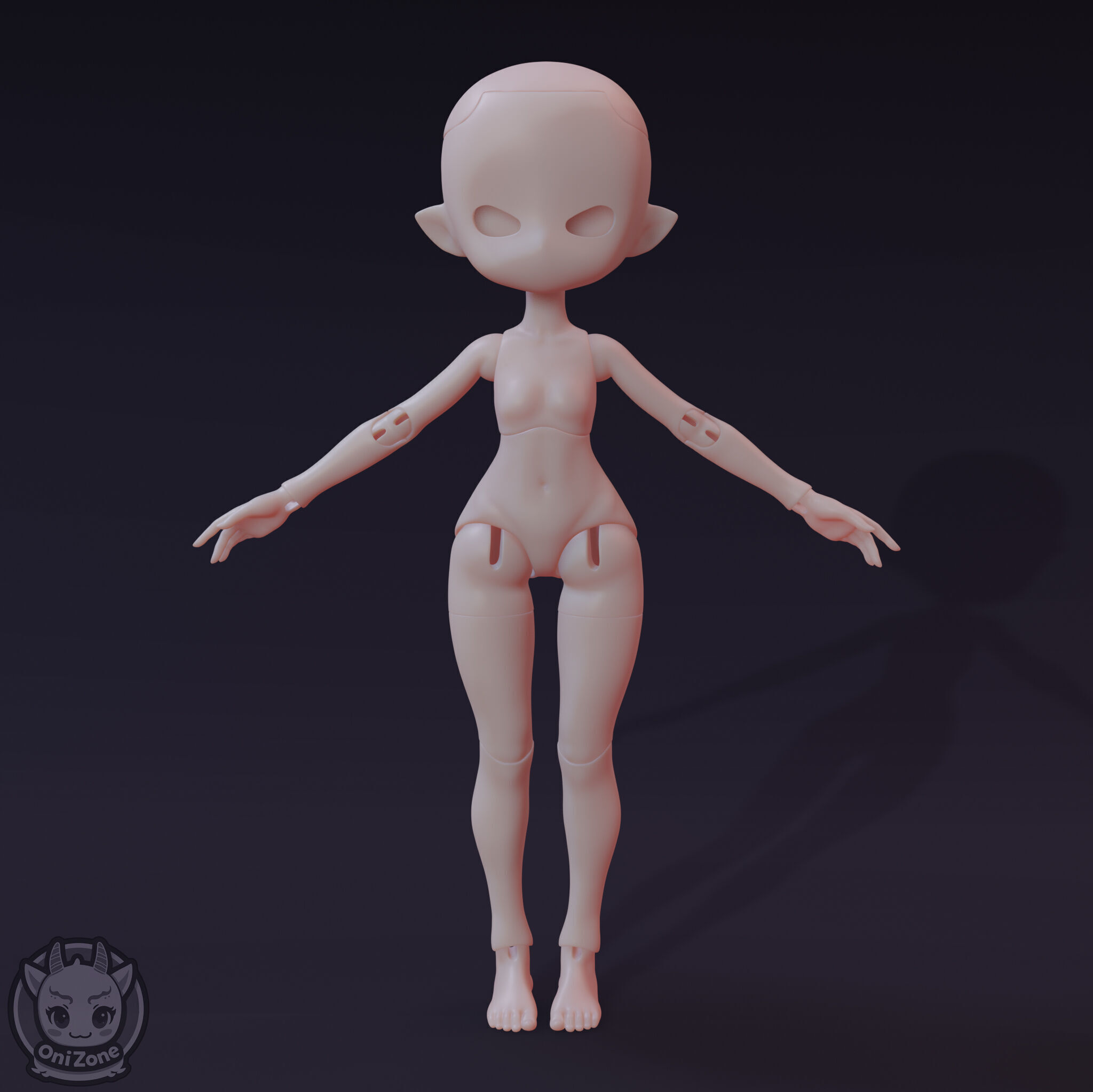 Female BJD Style Body for Nendoroid 3D print model_2