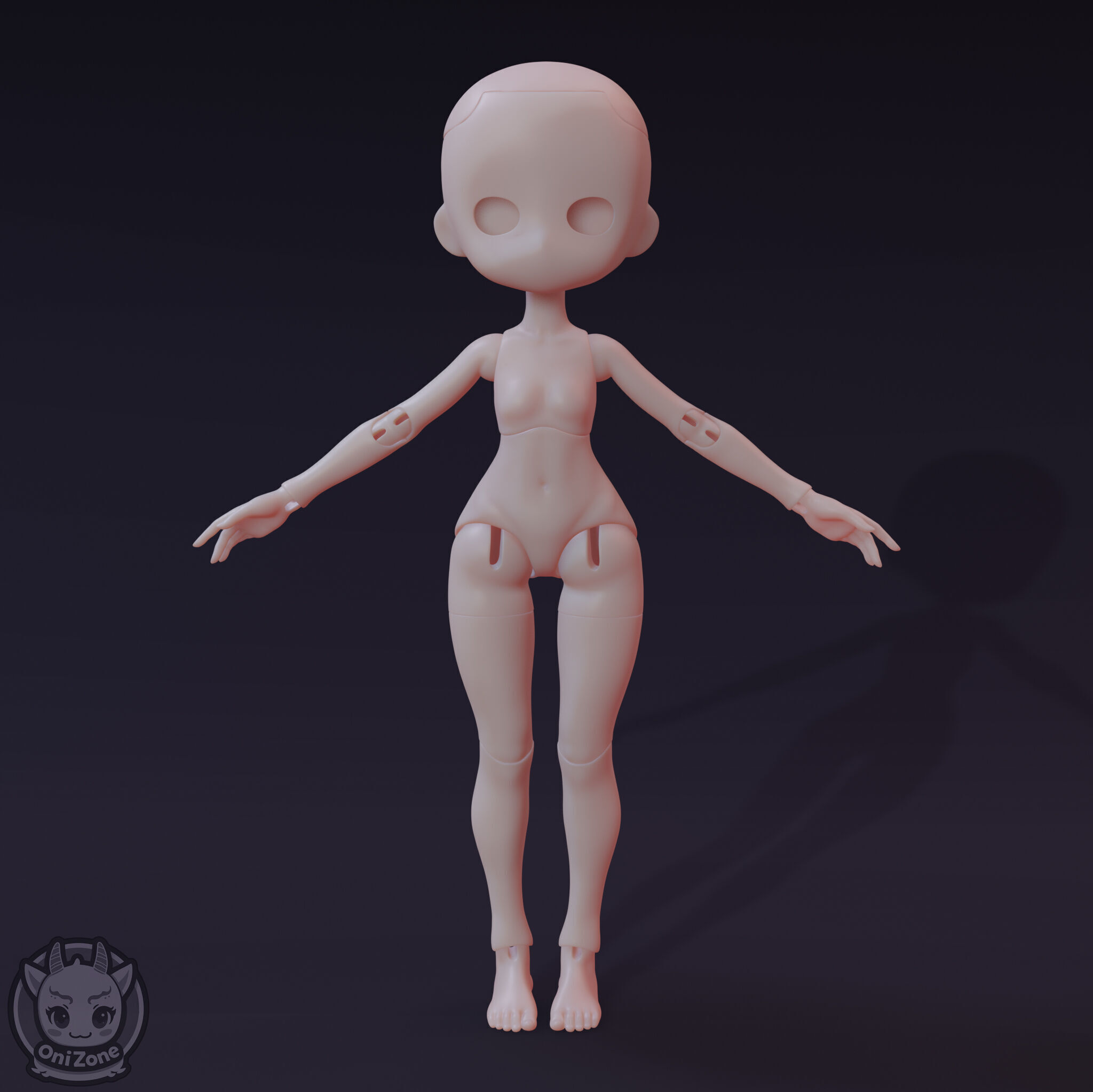 Female BJD Style Body for Nendoroid 3D print model_3