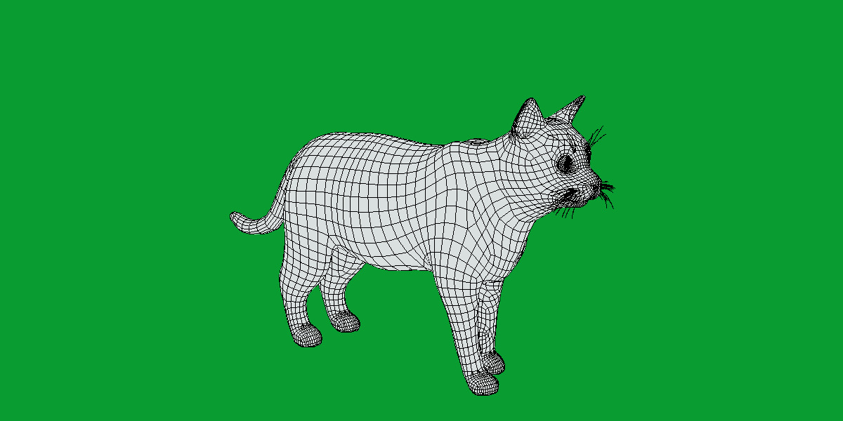 Domestic House Cat Low-poly 3D model_29