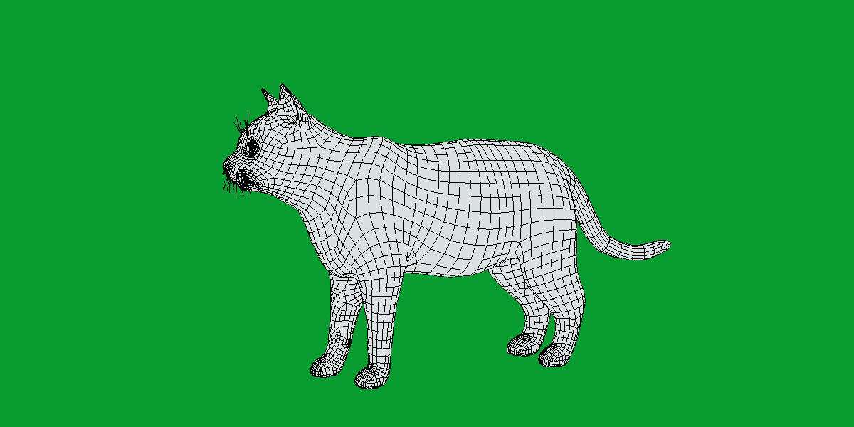 Domestic House Cat Low-poly 3D model_25