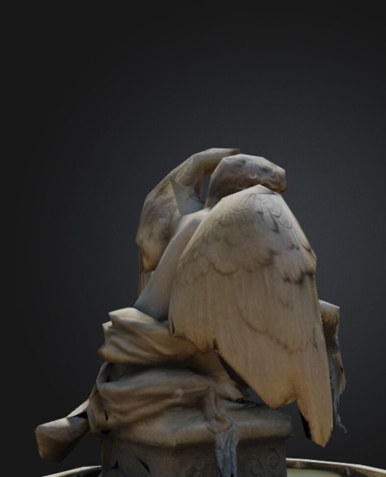 Angel Fountain Low Poly 3D model_9