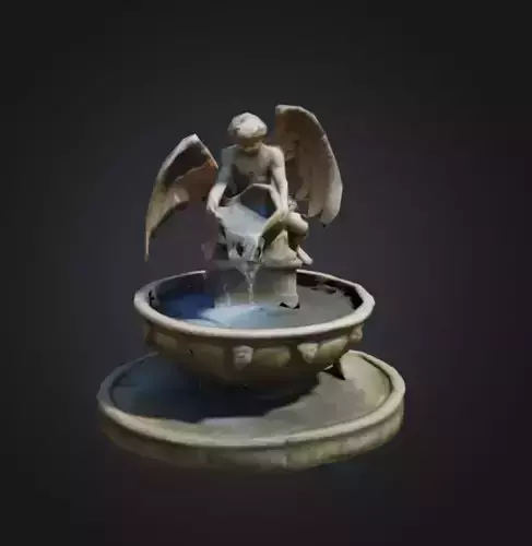 Angel Fountain Low Poly